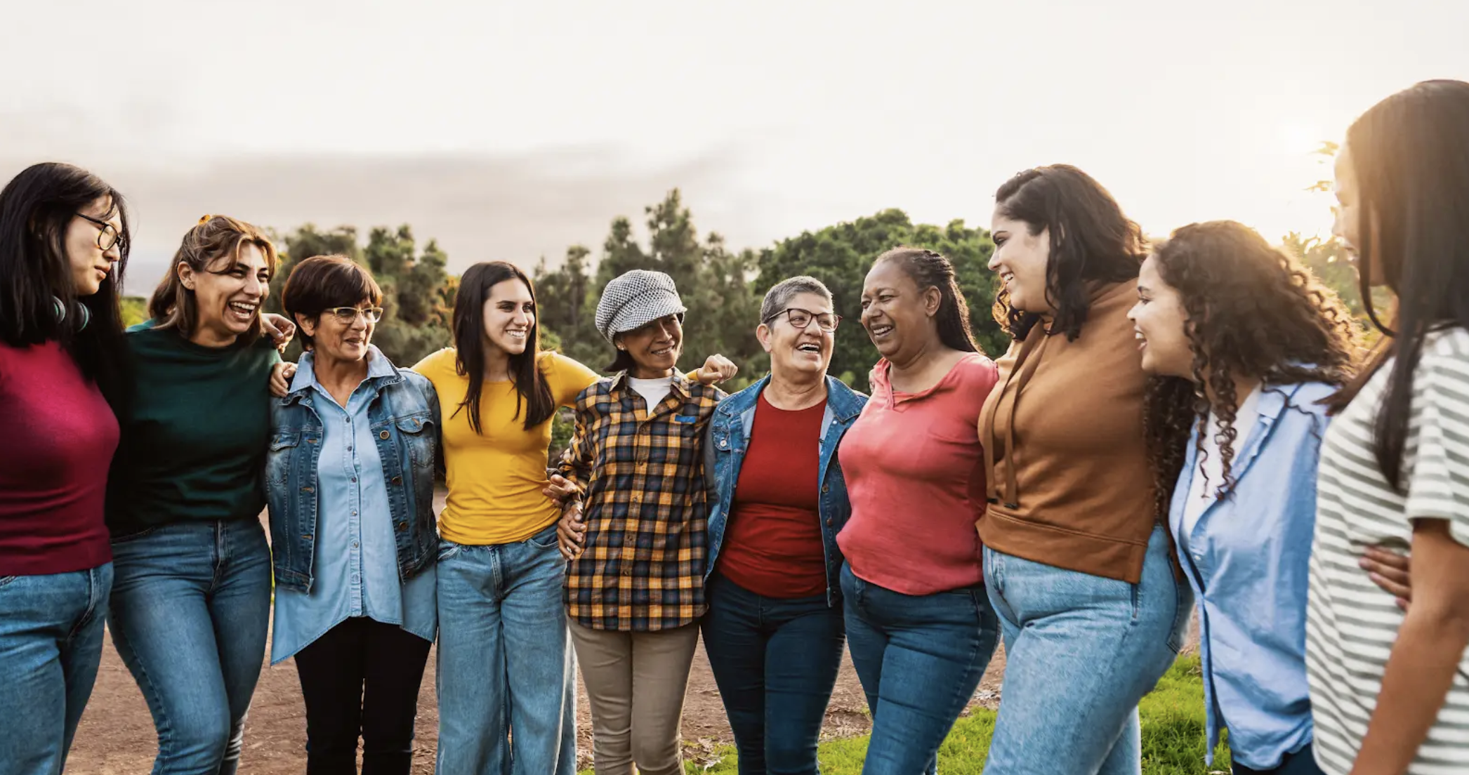 Cancer survivors celebrating together in community